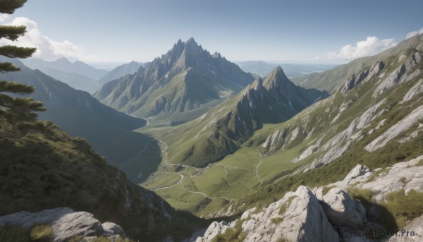 A landscape set against the backdrop of a captivating day