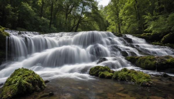 A stunning portrayal of a waterfall in a calm day