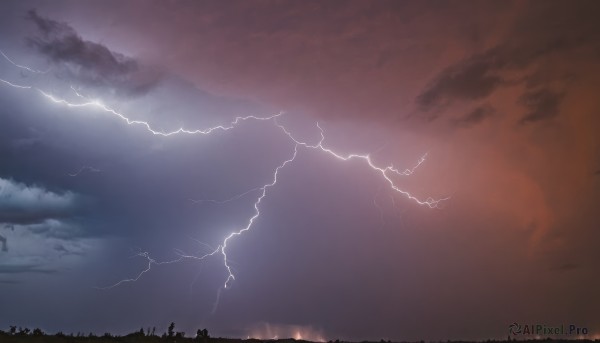 A calm sunset outdoors highlighting a lightning