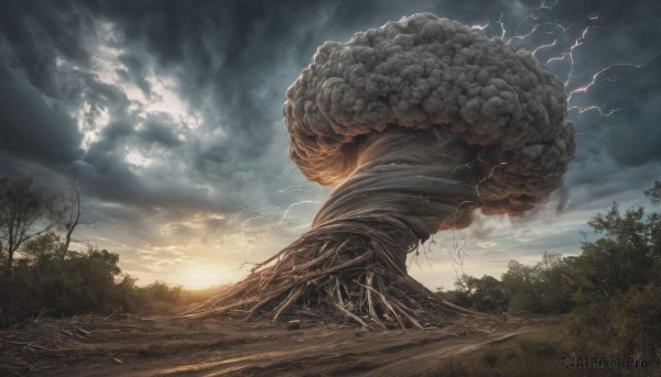 A majestic monster within a vivid sunset outdoors