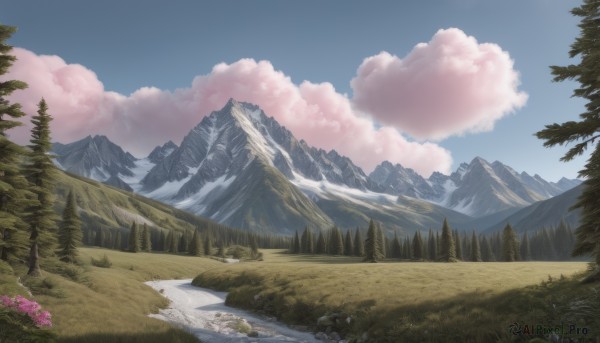 A landscape in a picturesque snowy day
