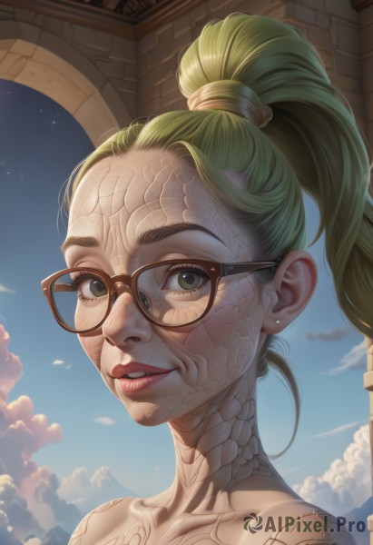 A female portrayed in a vivid day