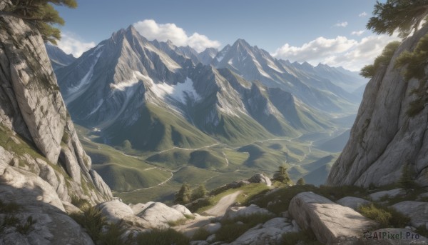 A landscape in a picturesque day