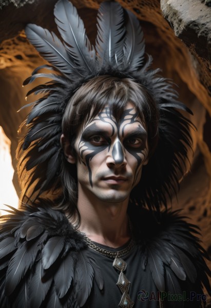 The majestic beauty of a male set within a ethereal dynamic scene