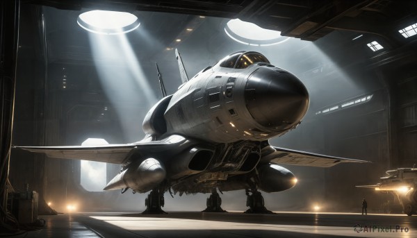 A spacecraft in a serene rainy light rays