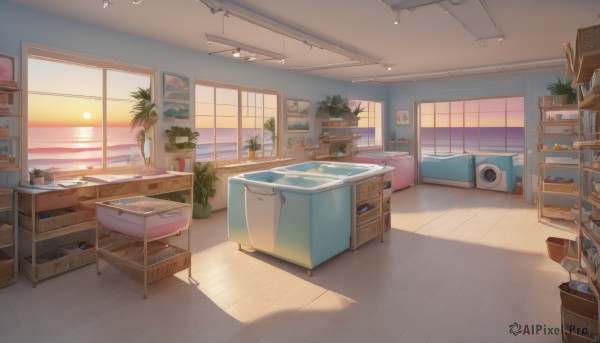 A inspiring view of a indoors in sunset sunlight