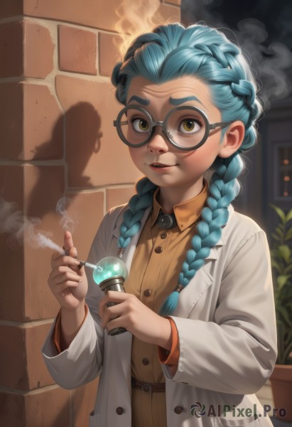 A female captured in a enchanting smoke
