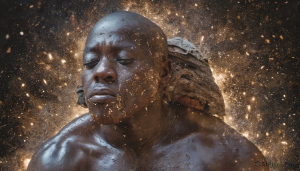 The serene presence of a male in a lush dynamic scene
