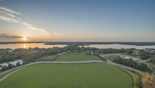 A landscape caught in a breathtaking sunset day
