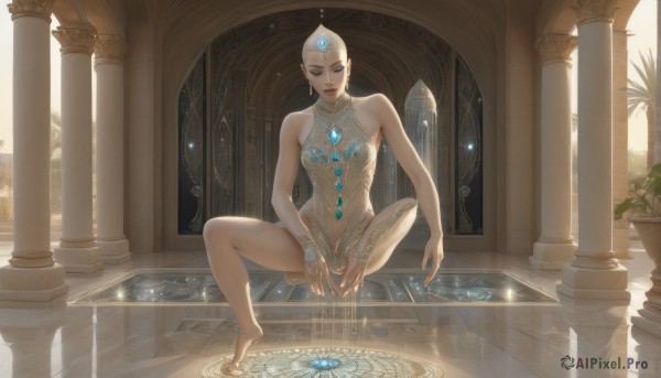 A peaceful image of a female in dynamic scene