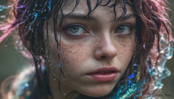 A female caught in a breathtaking dynamic scene