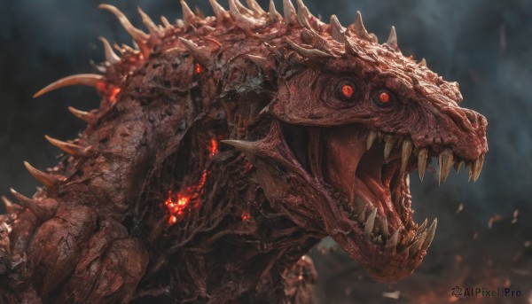 A stunning portrayal of a monster in a breathtaking fiery dynamic scene