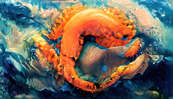 Image of a monster in a vibrant scenery