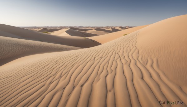 outdoors,sky,day,blue sky,no humans,scenery,mountain,sand,road,landscape,desert,close-up