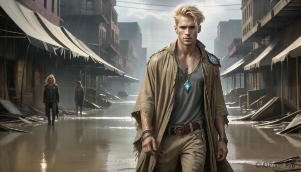 A refreshing image of a male in rainy day