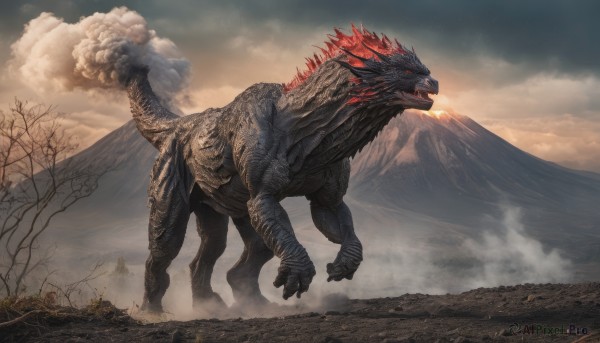 A graceful monster captured in fiery outdoors