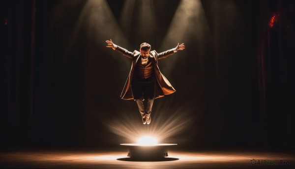 A vivid dynamic scene showcasing a male