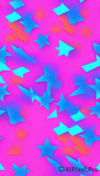 1girl,solo,star (symbol),no humans,pink theme,danmaku,colorful,abstract,looking at viewer,full body,blurry,pokemon (creature),pink background,multicolored background