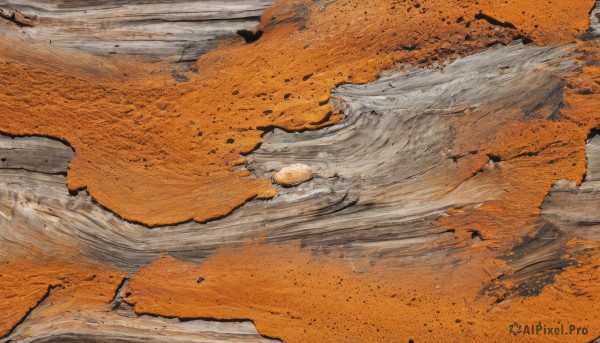 outdoors,no humans,traditional media,scenery,rock,sand,orange background,orange theme,desert,from side,science fiction,dust,footprints