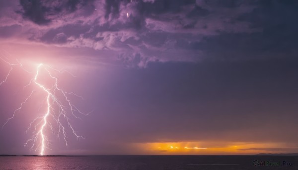 A delightful capture of a lightning within sunset outdoors