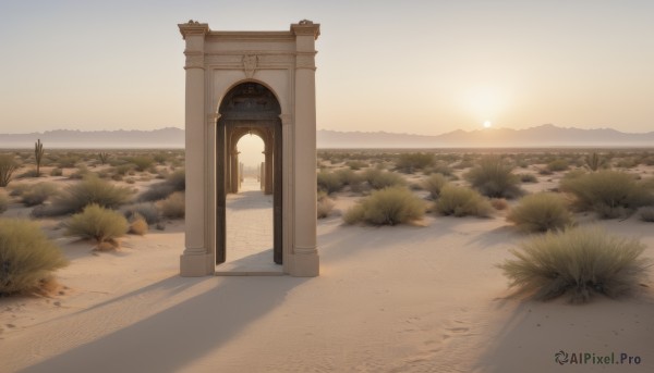 A unique view of a landscape in sunset day