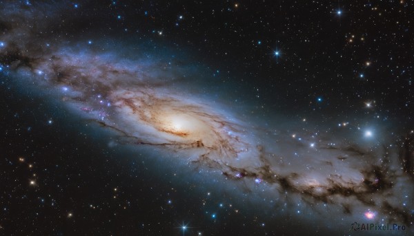 A galaxy framed by the beauty of a calm outdoors