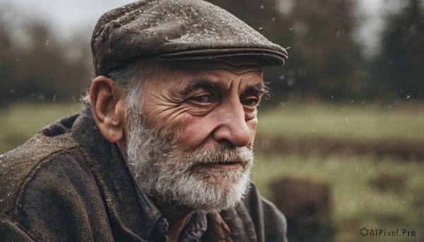 A dynamic view of a male in snowy day