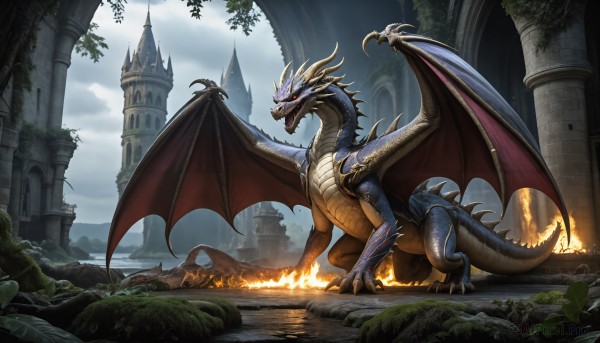 A magnificent monster within fiery day