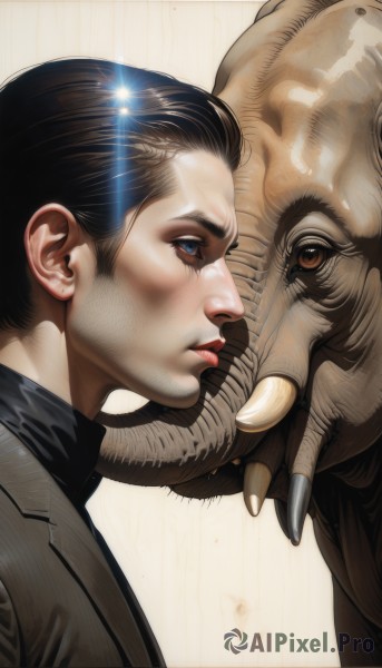 A breathtaking dynamic scene with a male