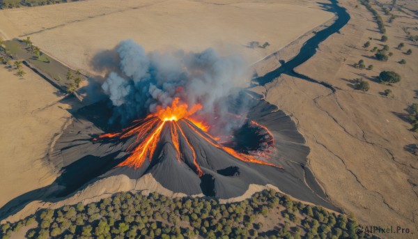 A unique view of a female in fiery day