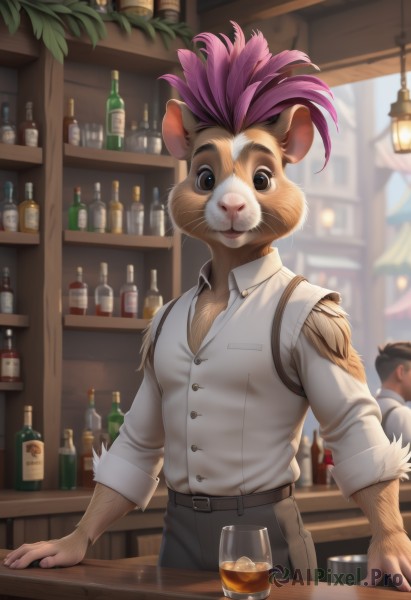 A unique view of a male in dynamic scene