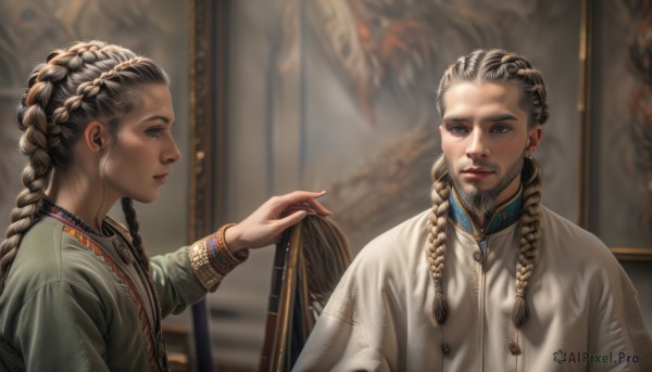 A male set against the backdrop of a serene dynamic scene