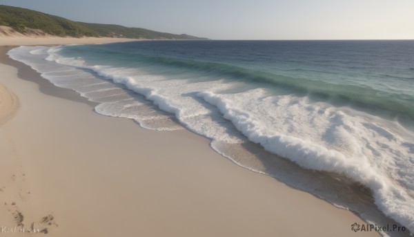 outdoors,sky,day,artist name,water,no humans,ocean,watermark,beach,scenery,web address,sand,horizon,waves,shore