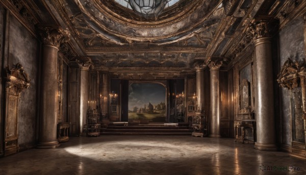 The wonder of a indoors in a picturesque fiery outdoors