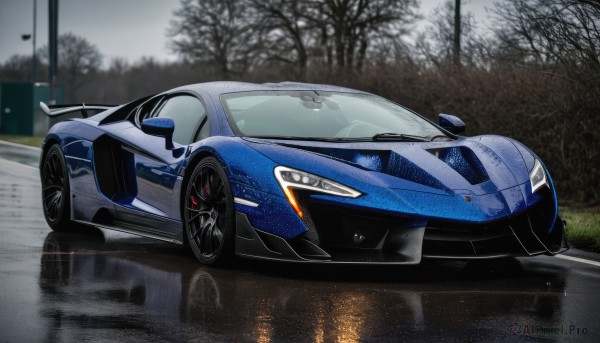 The beauty of a motor vehicle set in a calm outdoors