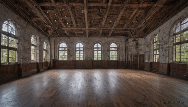 day,indoors,no humans,window,sunlight,scenery,light rays,wooden floor,stairs,door,sunbeam,ceiling,hallway,church,ceiling light,chandelier,chair,table,reflection,fantasy,reflective floor