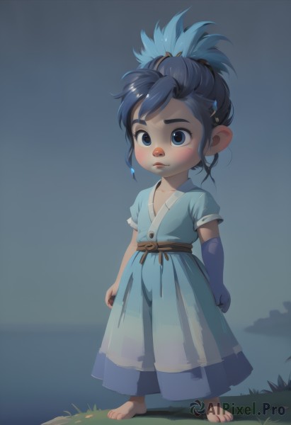 A child portrayed in a refreshing outdoors