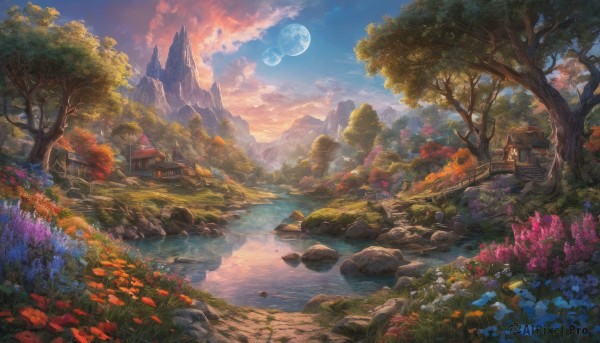 A landscape in a breathtaking sunset outdoors
