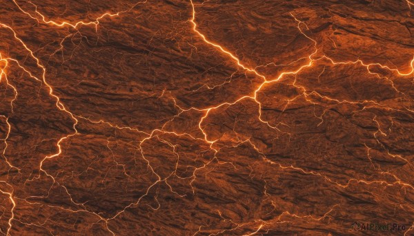 A lightning captured in a enchanting sunset outdoors