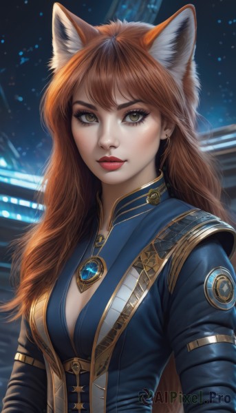 The charm of a female in a bold dynamic scene