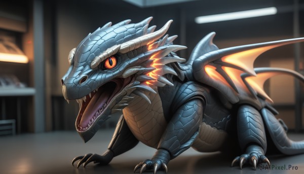 The elegance of a monster in a idyllic dynamic scene