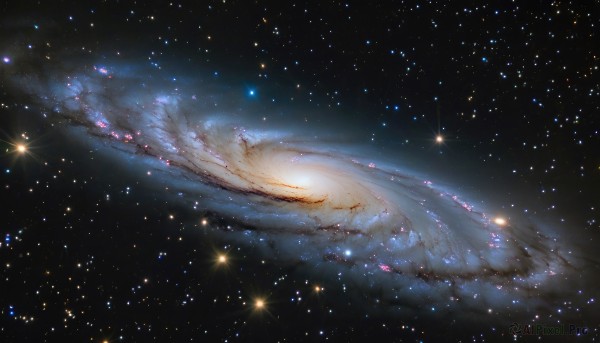 An iconic galaxy framed by a calm outdoors