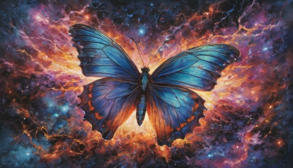 The timeless beauty of a butterfly in a tranquil cloud