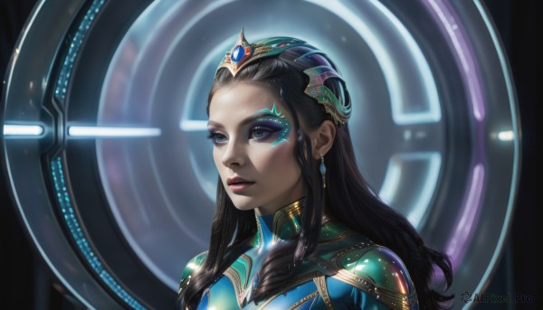A vivid dynamic scene showcasing a female