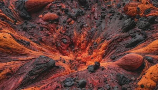 A stunning portrayal of a unique subject in a lush fiery rock
