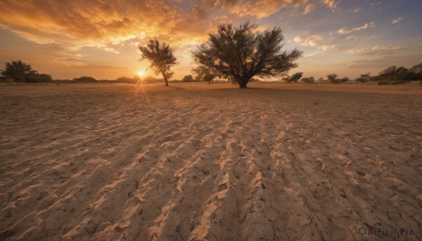 Sunset outdoors brought to life with a captivating landscape