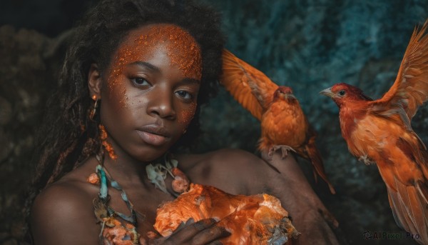 A captivating female within dynamic scene