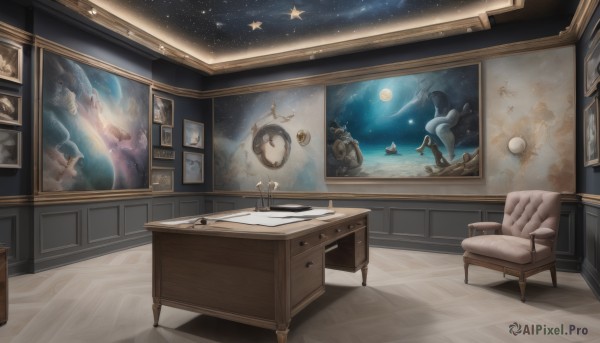 A unique view of a indoors in scenery