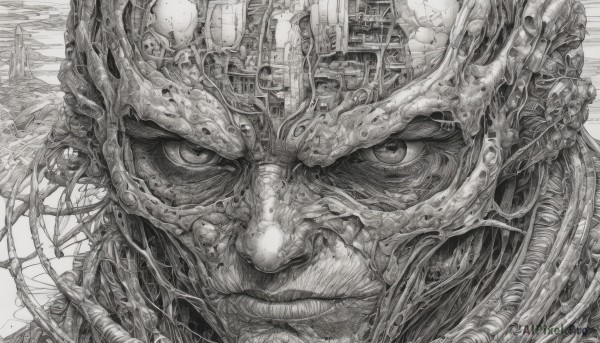 A unique view of a male in scenery