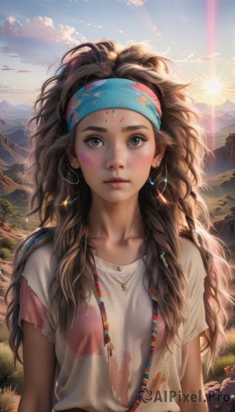 A female in a tranquil sunset day